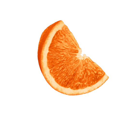 Close-up of a juicy orange slice with a vibrant texture against a black background.