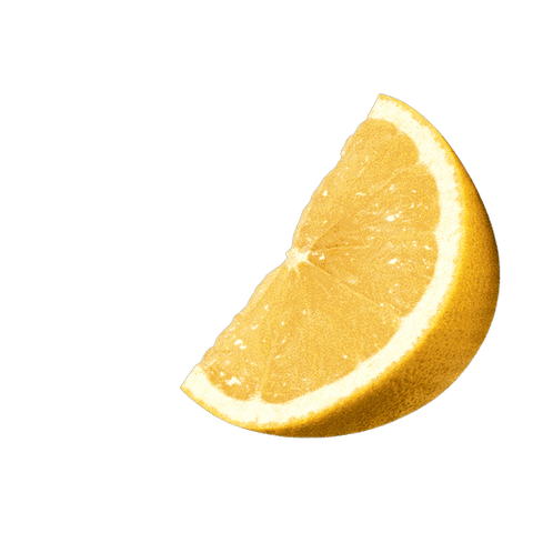 Juicy slice of lemon on a black background, showcasing its vibrant yellow color and textured surface.