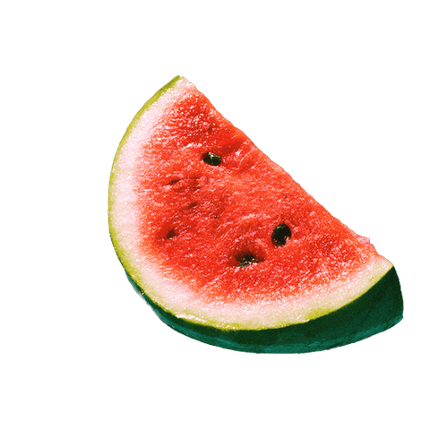 Juicy slice of watermelon on a black background, showcasing vibrant red flesh and green rind.